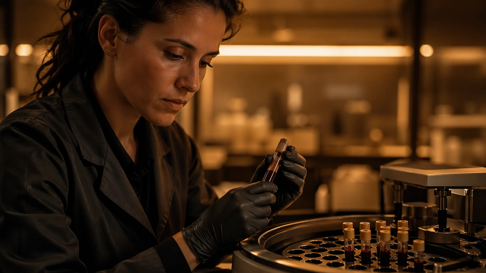 Advanced lab test tubes prepared for precision blood analysis