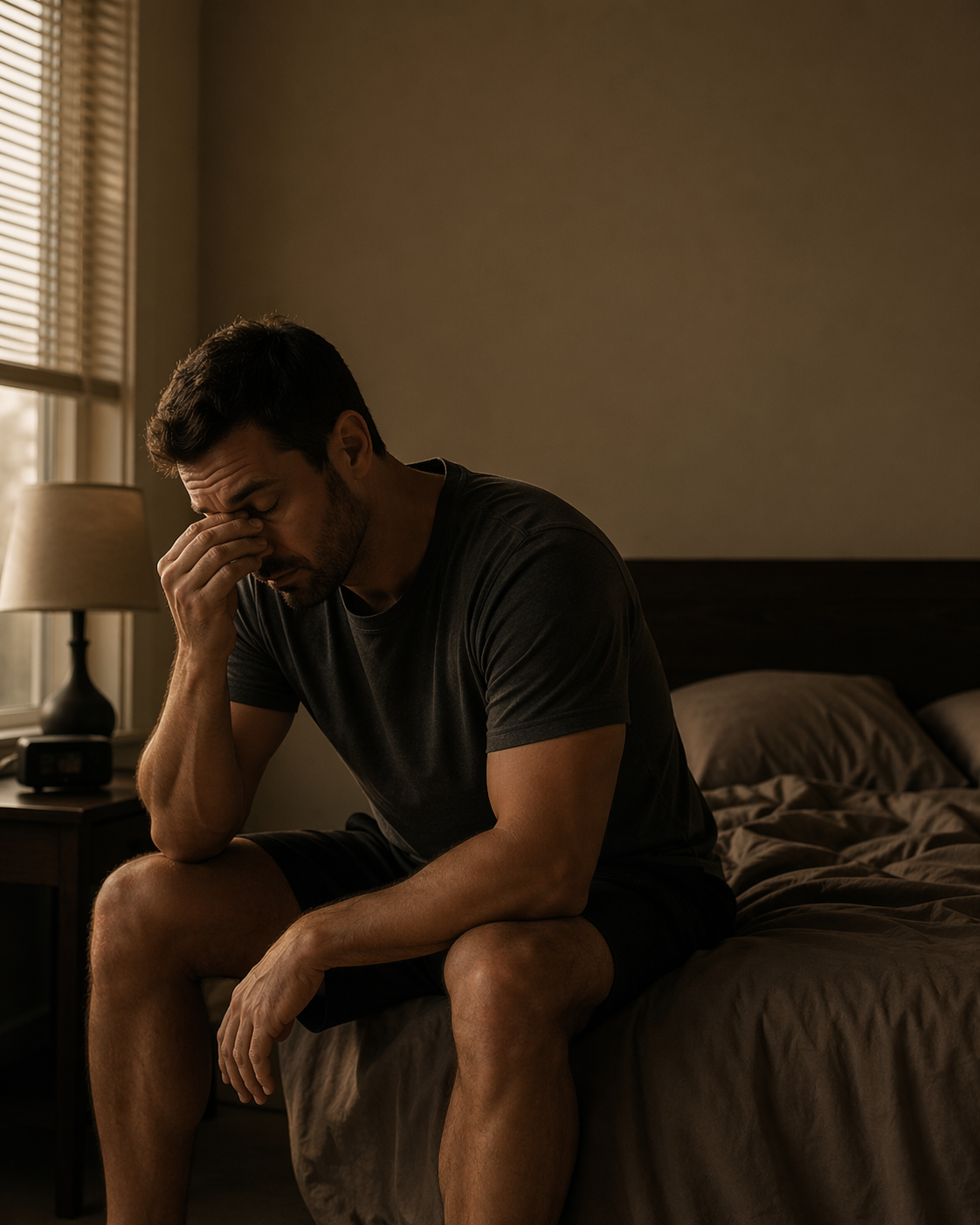Man representing low testosterone and reduced momentum